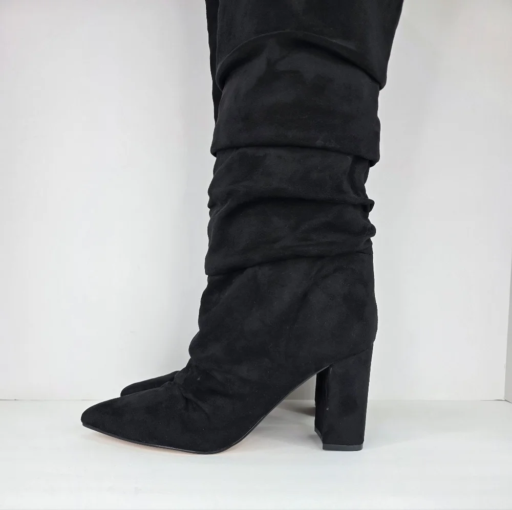 Marc Fisher Fadwa Fadora Slouchy Layered Pointed Block Boot Heel Women's Size 8M